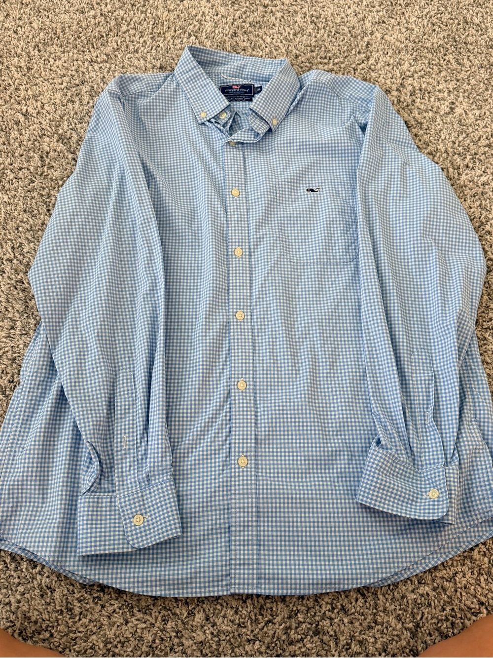 Vineyard Vines Blue Gingham Button-Down Shirt